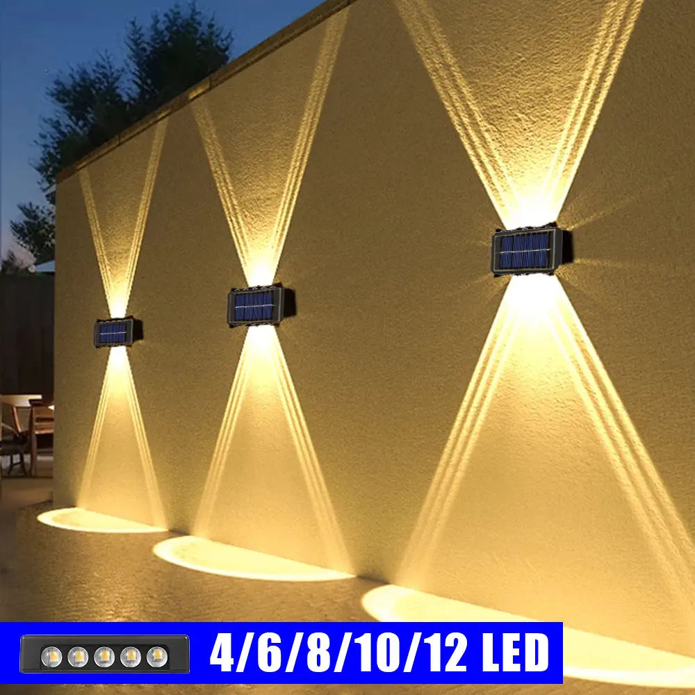 Warm Solar Up-and-Down Outdoor Wall Lamp
