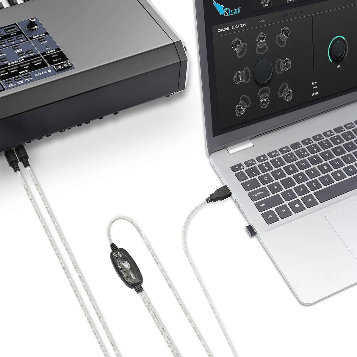 Cable de interfaz MIDI DIN de cinco pines USB