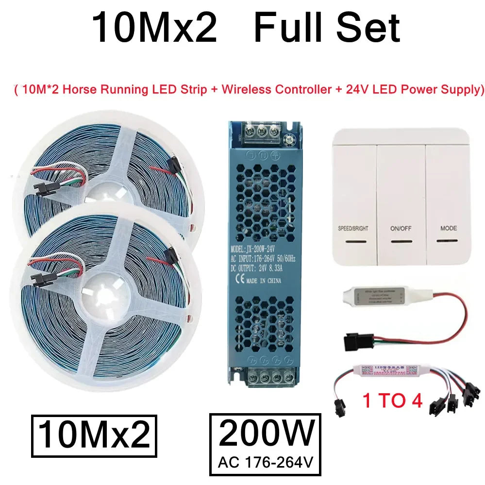 24 V Flowing LED Strip - Controller and Kit Options