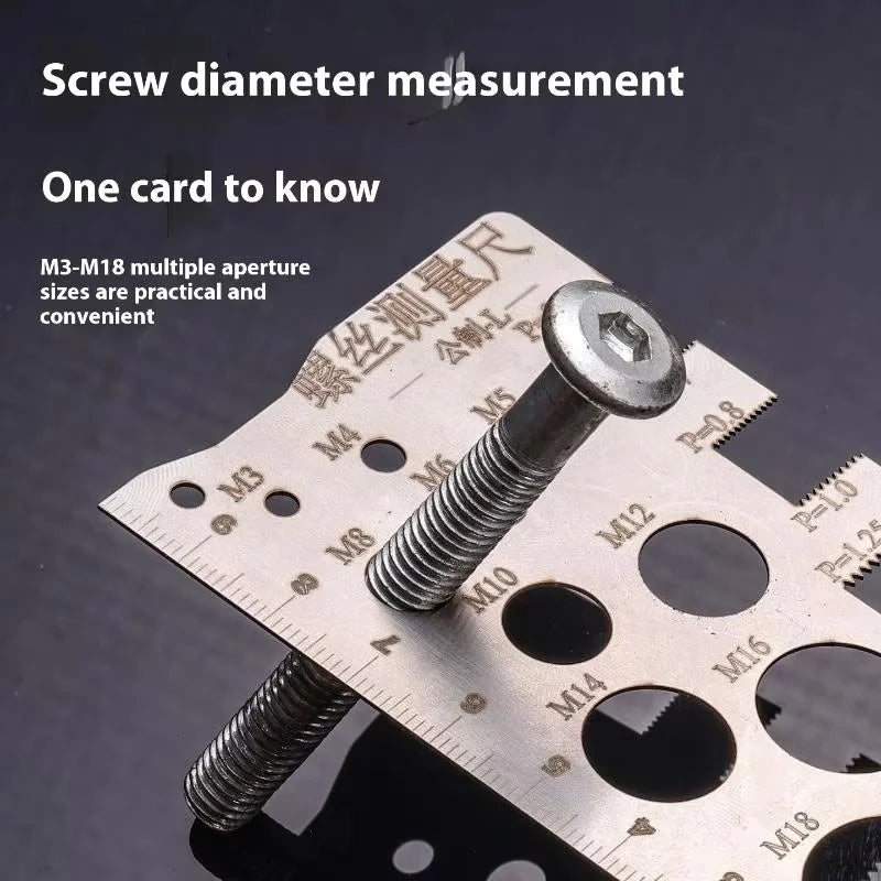 Screw Thread Pitch and Diameter Gauge