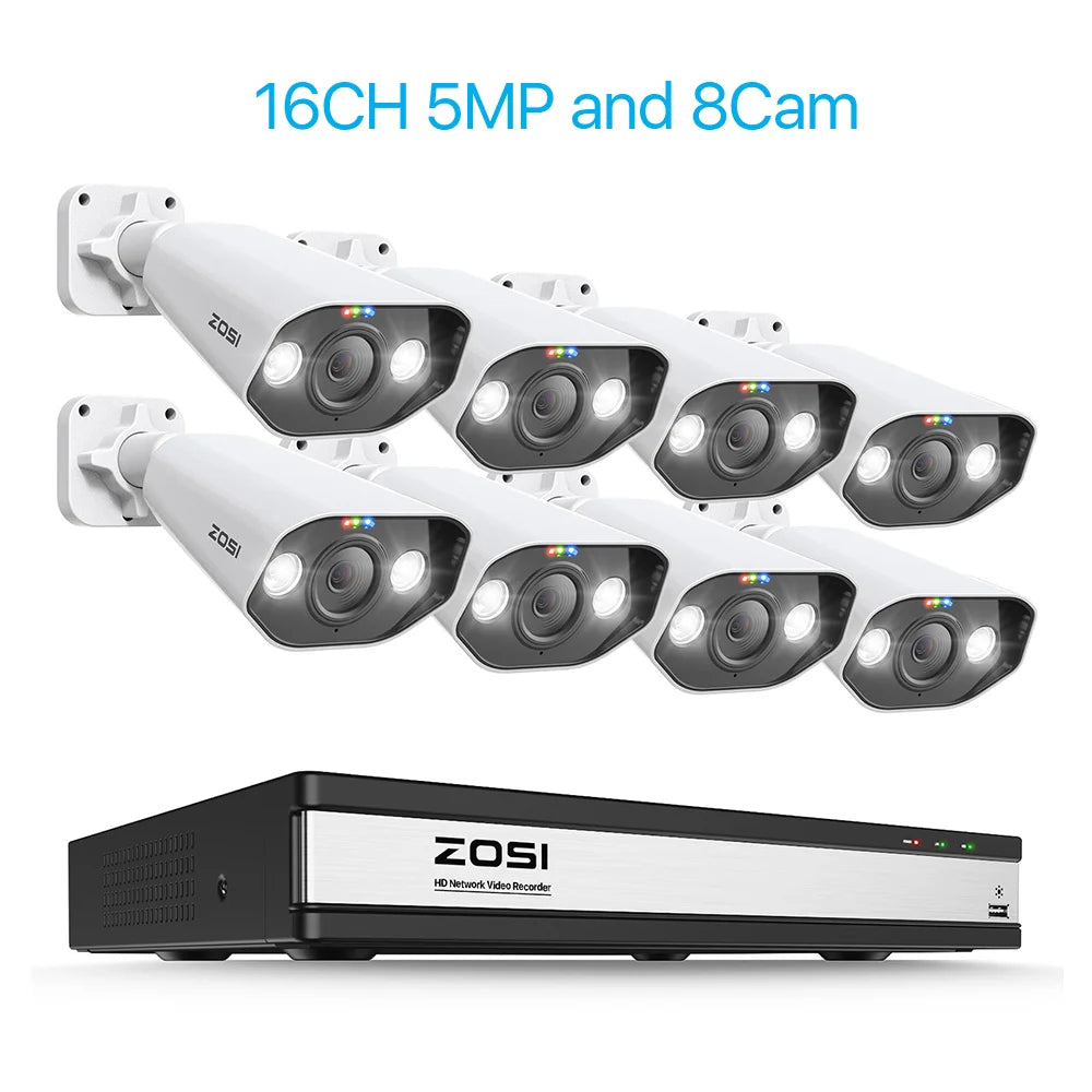 ZOSI 16-Channel 8MP PoE Security Camera System with 4TB HDD