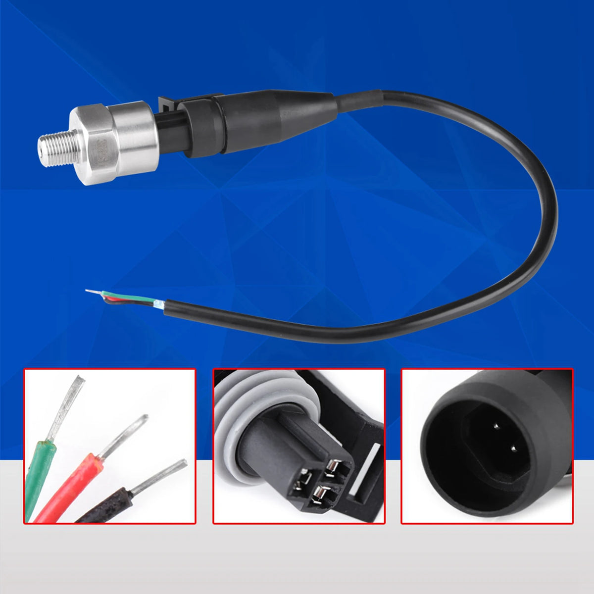 Sensor de Presión Rosca 1/8NPT, Transductor de Presión en Acero inoxidable para Aceite Combustible Aire Agua