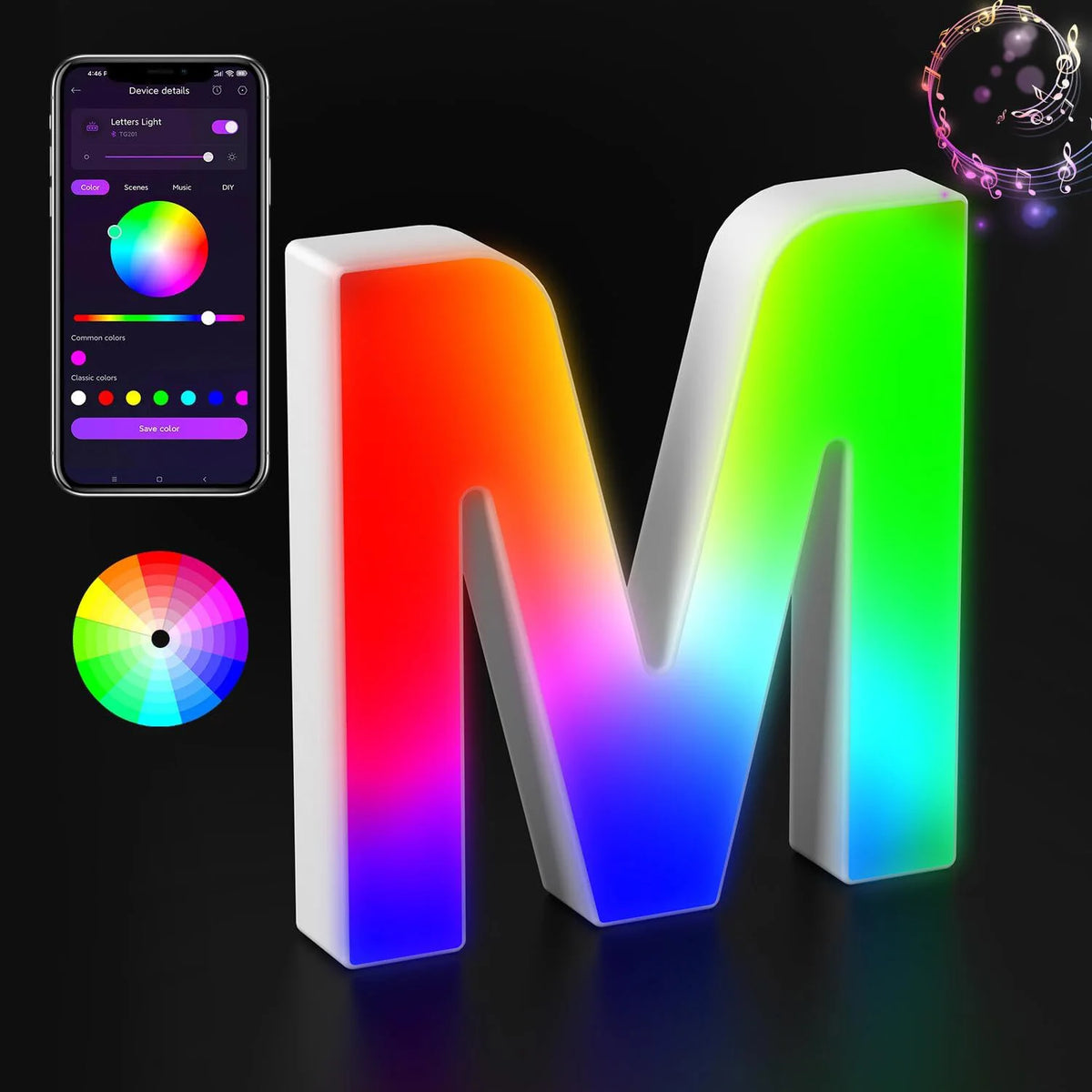 Appstyrt RGB LED-bokstavlampe