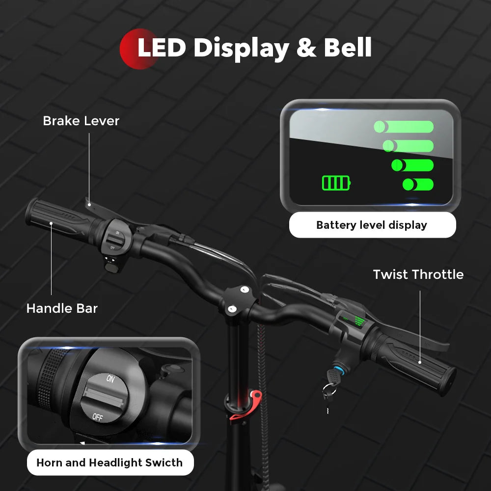iScooter i12 Electric Scooter with Seat and Basket