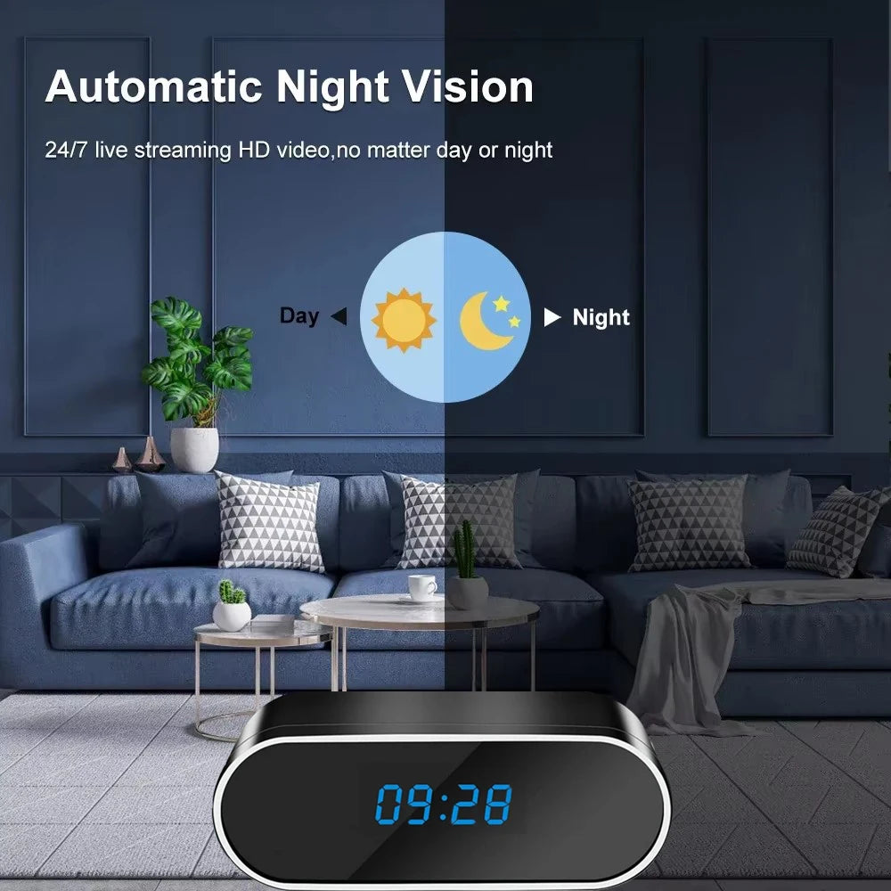 1080p Wi-Fi-klokkekamera med infrarød nattvisning