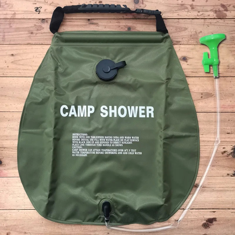 20L Solar Heating Shower Bag 45°C Hot Water Shower Head Portable Water Gear For Camping Beach Travel Outdoor Bath Accessory