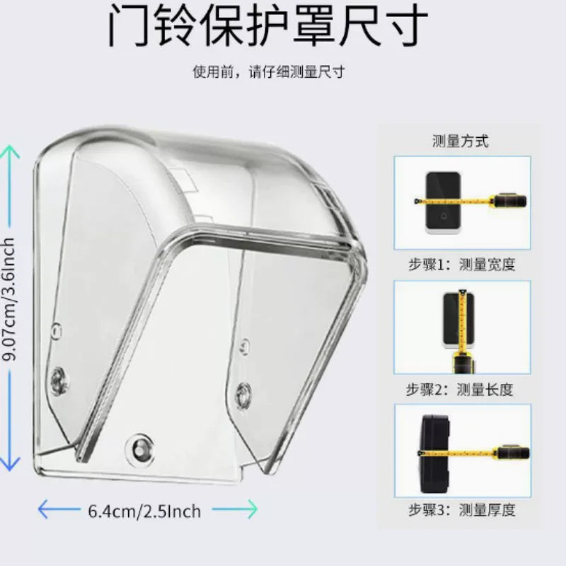 Transparent Outdoor Cover for Wireless Doorbell Buttons
