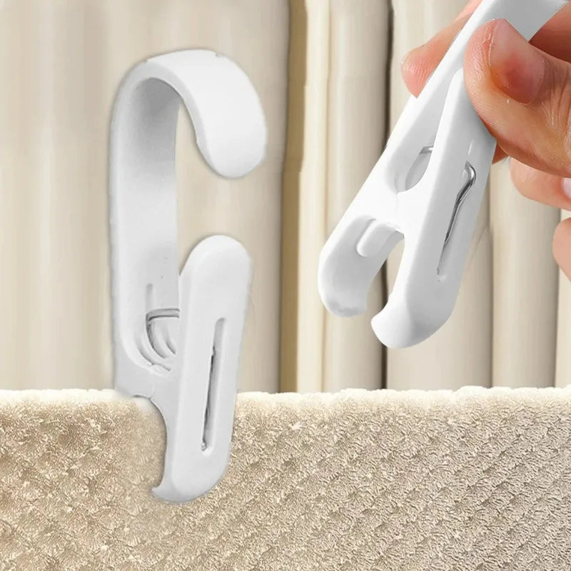 Ten Plastic Hanging Clips with Hooks