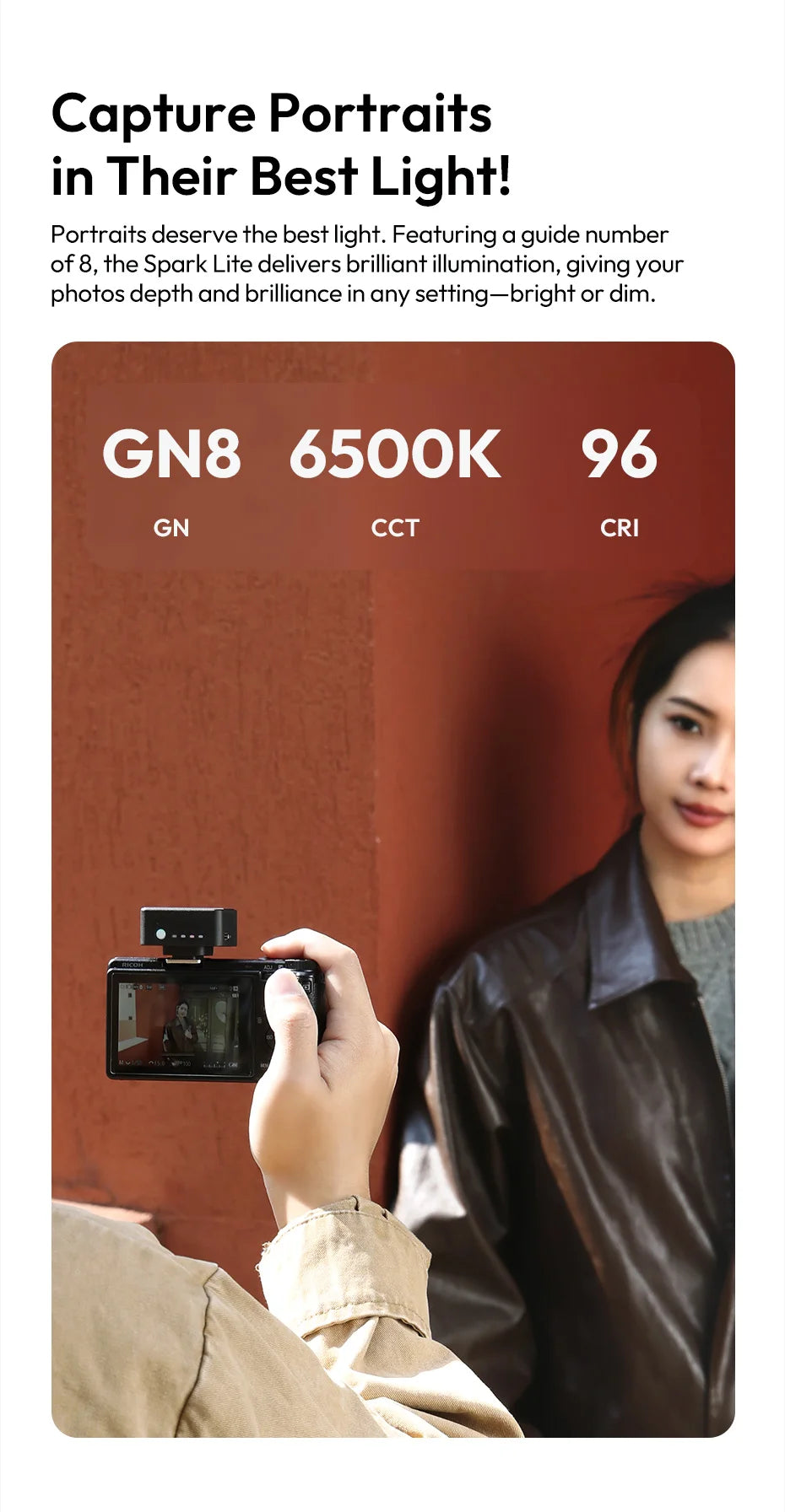 Ulanzi SL01 SL02 Mini Kamera Flaş Işığı SpeedLite GN8 6500K