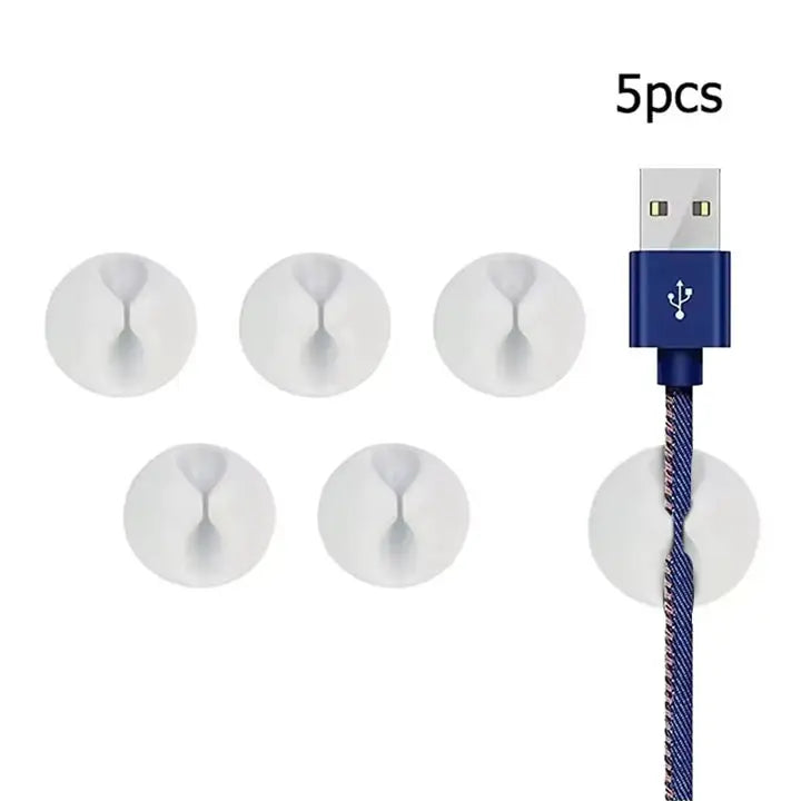 20PCS Cable Clip Winder Organizer Round Charger Cord Clips Desk Tidy Management Wire Adhesive Holder Clamp in Home Office Car