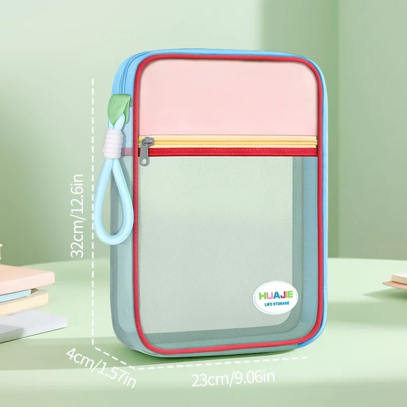 L-Shaped Open Document Bag with Subject Compartments