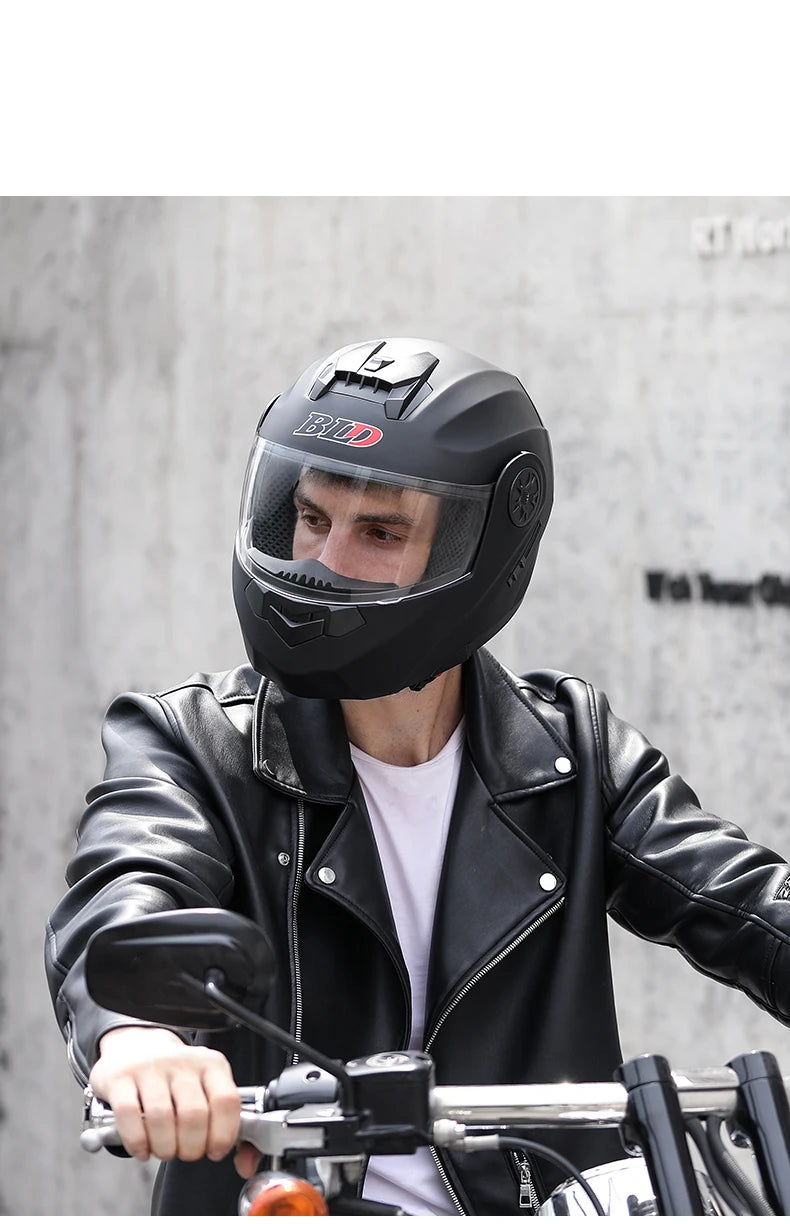 Binoclu/Bizant dual pentru bărbați/femei, cască de Moto, motocros, modular, Flip Up, personalizată, Cască integrală