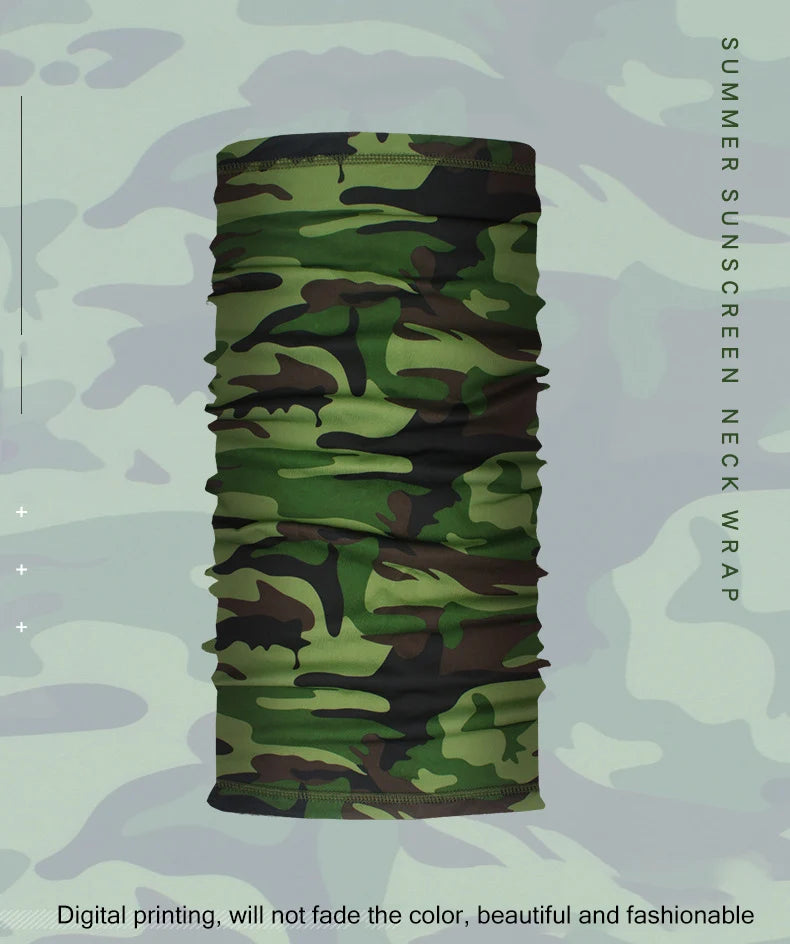 Bandana de sport extérieur tube militaire écharpe pêche cyclisme tactique randonnée couvre-visage cache-cou demi-masque bandeau hommes femmes