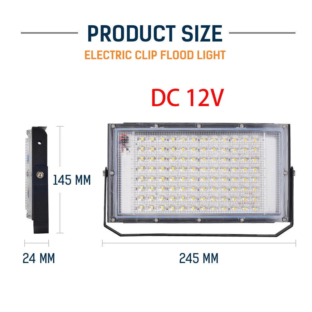 12 V DC LED-projektør med koldt hvidt lys