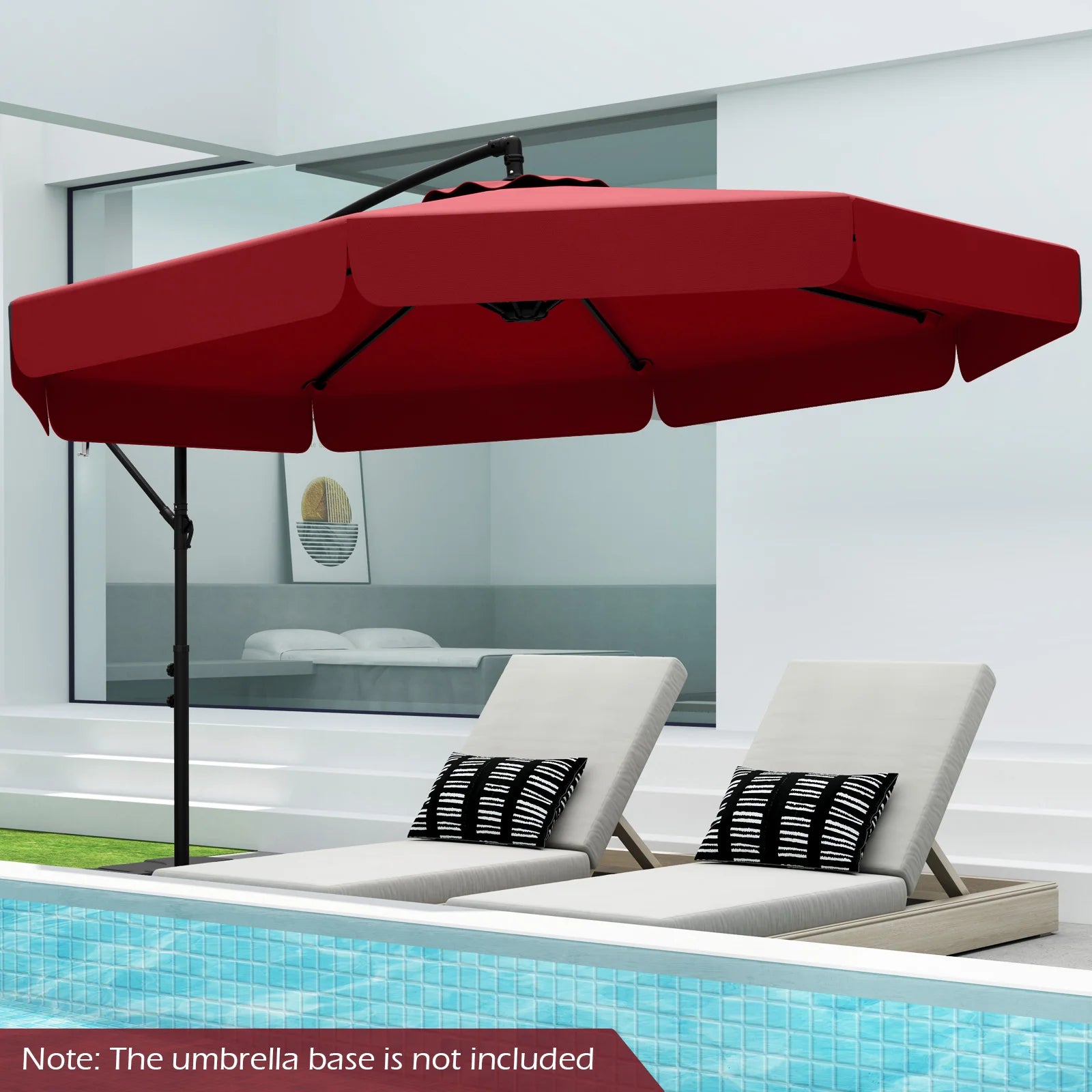 10 ft Offset Hanging Patio Umbrella with Cover