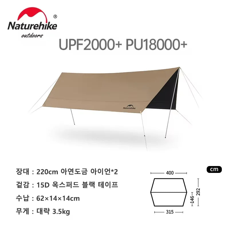 Large 17㎡ Camping Sun Shelter for 10–12 People Outdoor Awning
