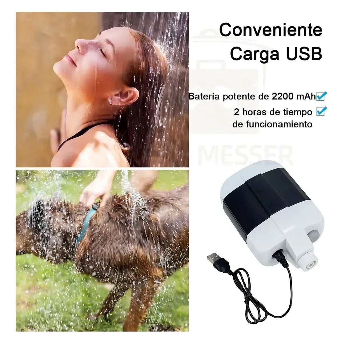 Portable Outdoor Camping Shower USB Rechargeable Electric Shower Pump