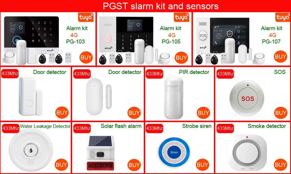 Home WiFi Security Alarm System with Door and Motion Sensor