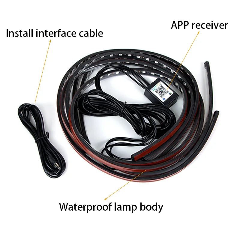 SEAMETAL Car Chassis Light Color Flow Atmosphere Light Waterproof APP Control Underbody Light LED Flexible Underglow Light Strip