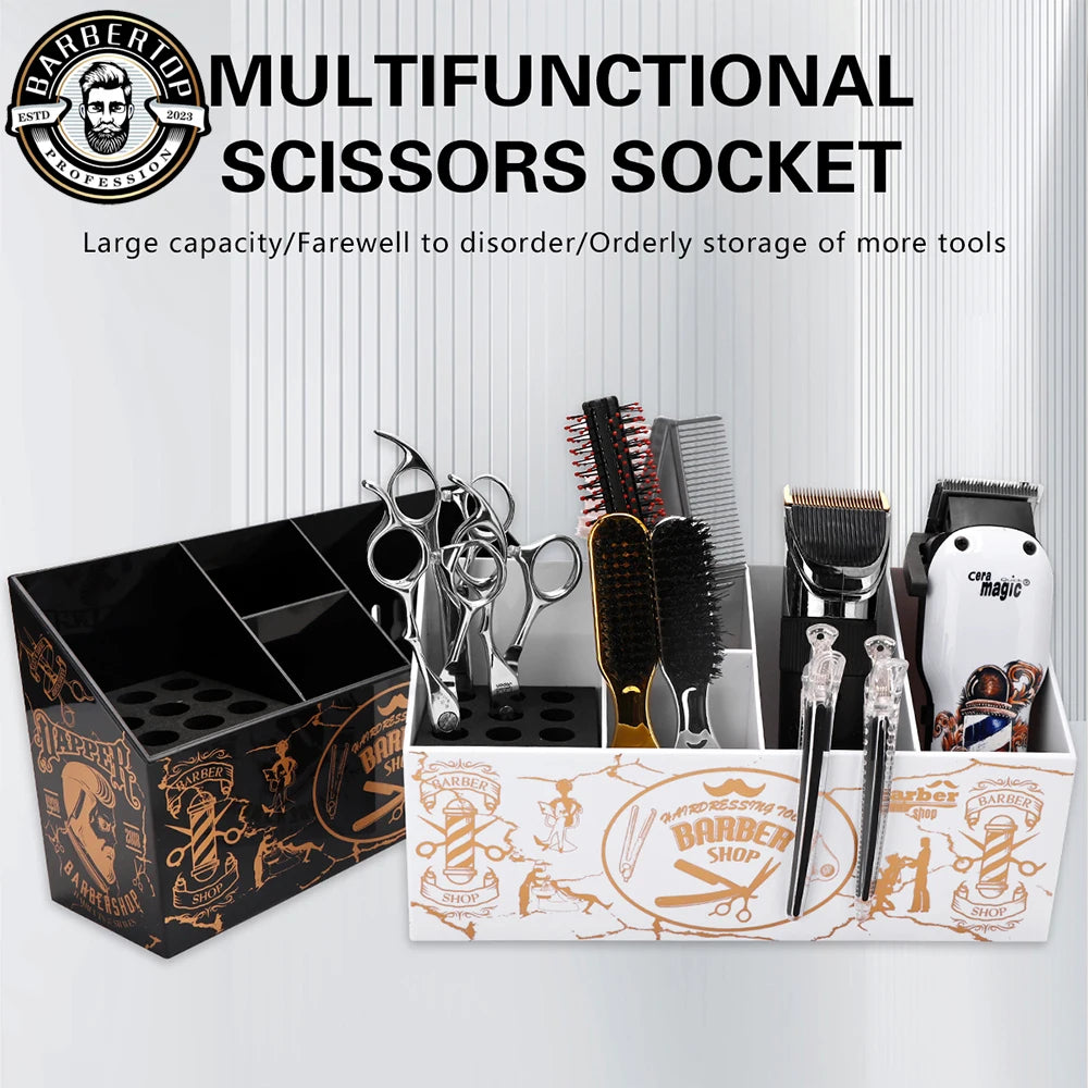 Barber Holder Anti Slip Multifunctional Hair Comb Scissors Rack Hairdressing Tools Box Barbershop Accessories Tools