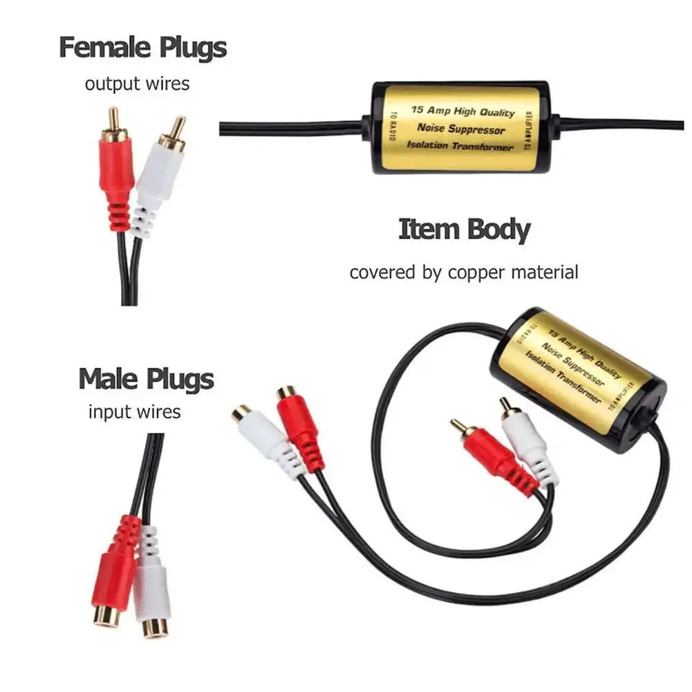 RCA Ground Loop Isolator - Audio Noise Filter