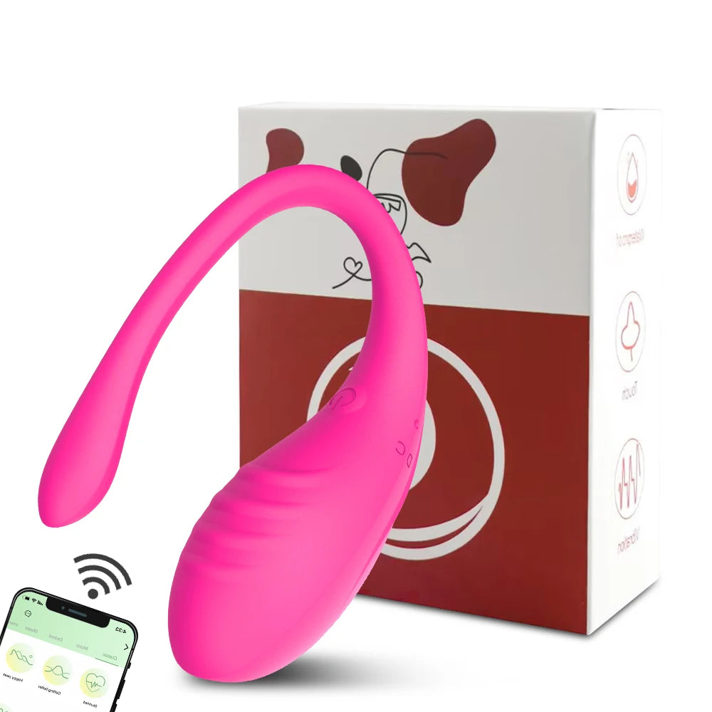 Œuf vibrant portable contrôlé par application avec 9 modes pour couples