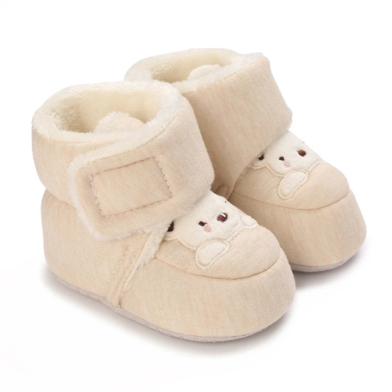 Cute Bear Baby Shoes Soft Plush Winter First Walkers