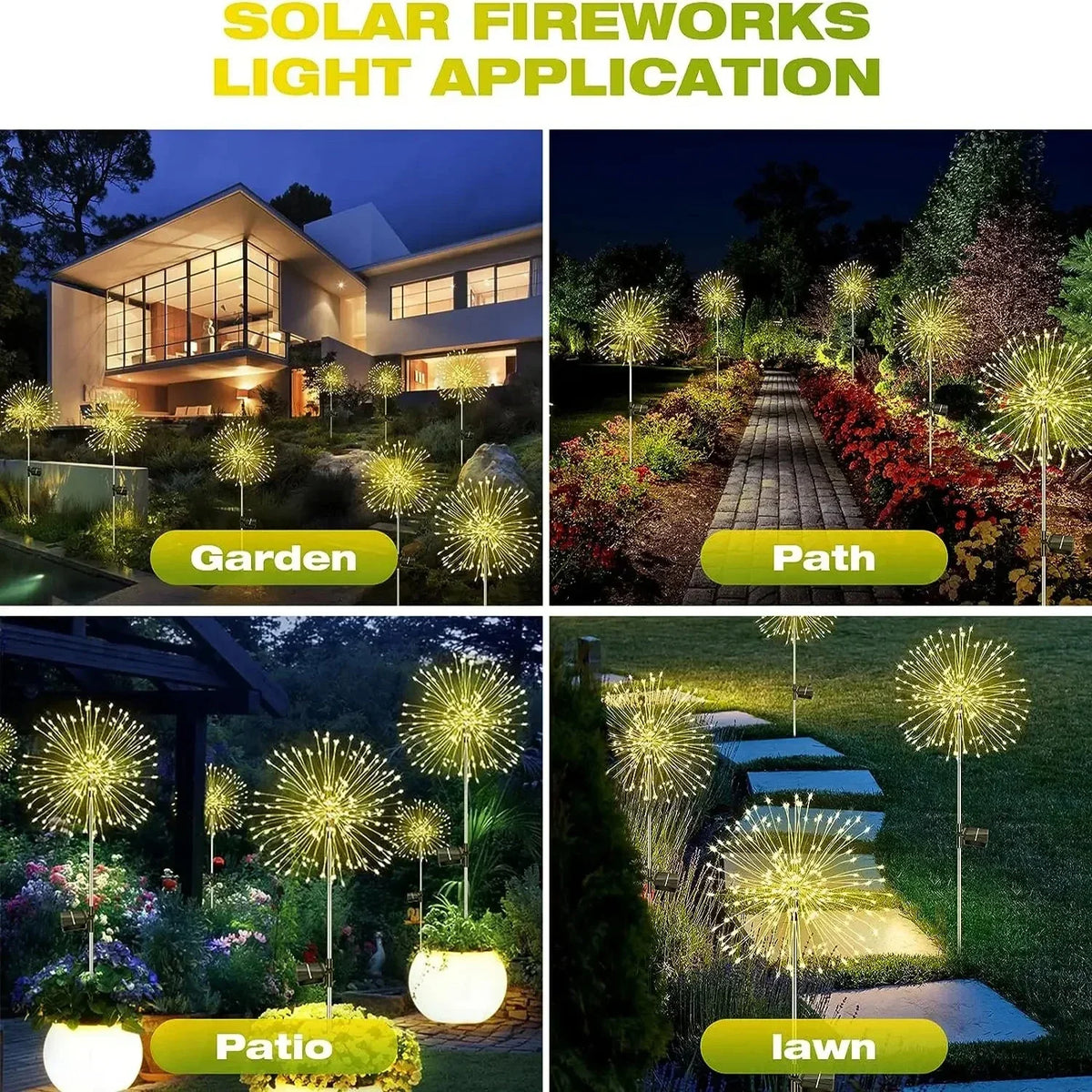 60-LED Solar Firework Garden Light