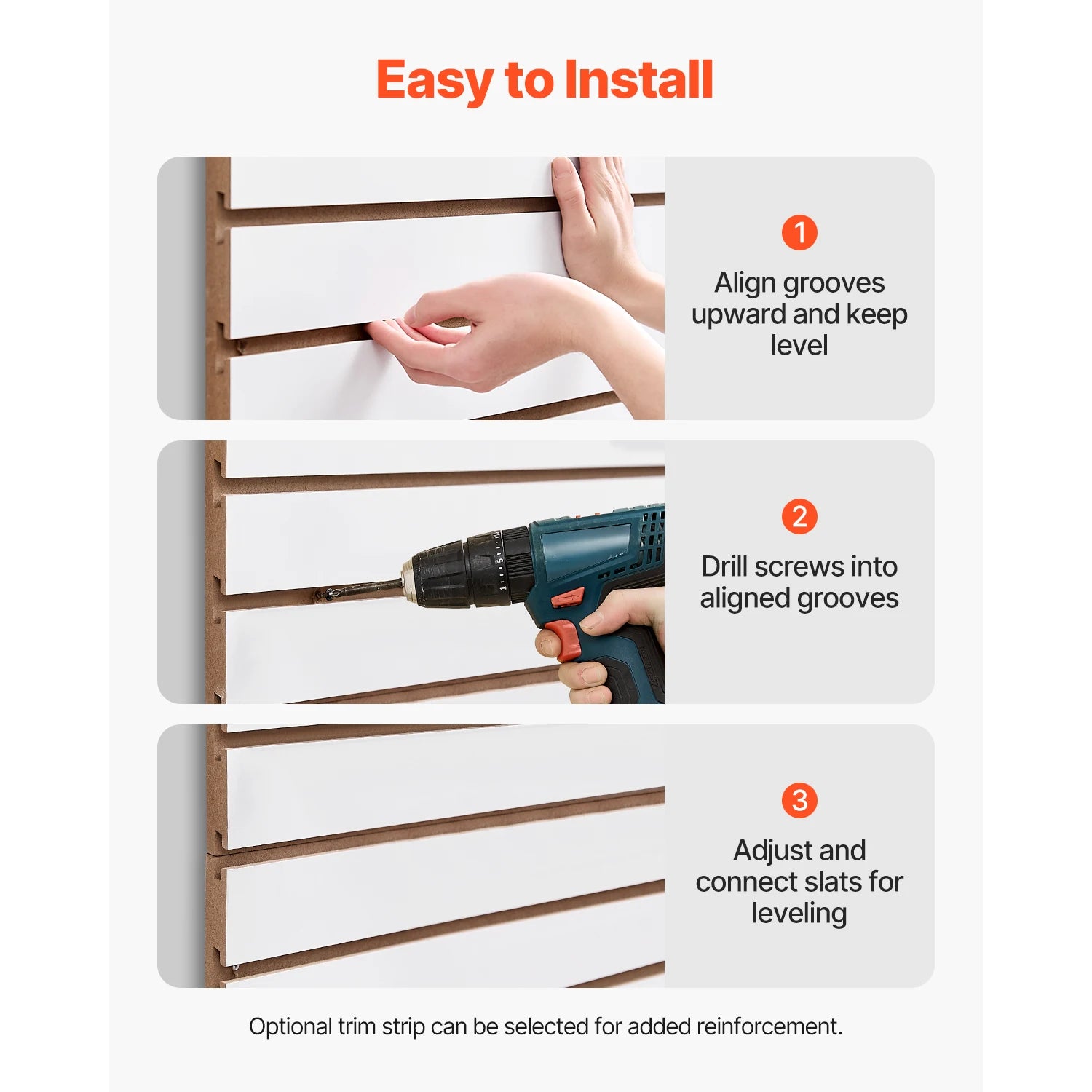 4x4 Ft Slatwall Panel MDF Modular Garage Storage Wall System