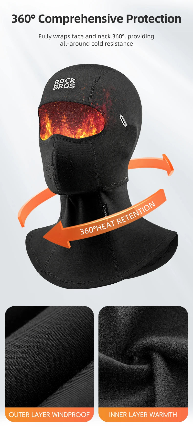 ROCKBROS talvine spordimask soe fliisist näosall balaklava rattasõiduks suusatamiseks näomask prilliauguga mugav