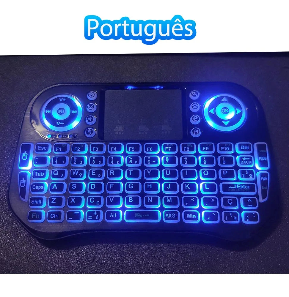 Bluetooth Wireless Mini Keyboard Backlit 2.4G USB English Russian French Spanish Portuguese Arabic Hebrew for Android TV Box PC