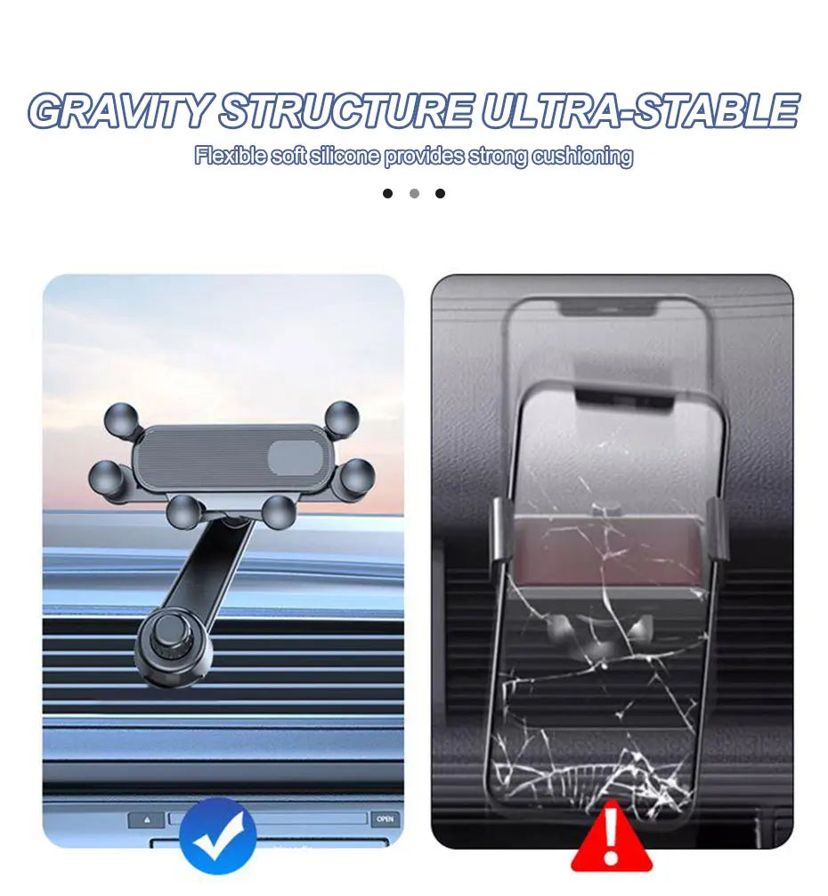 SEAMETAL Air Vent Car Phone Holder 6-Joint 360-Degree Gravity Phone Mount Stable Hook Cellphone Stand Universal for 4.7-7 inch