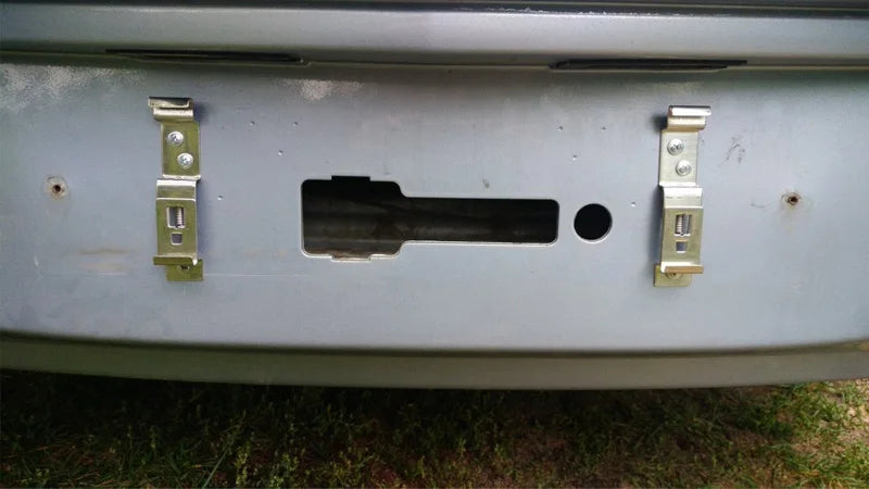 2 PCS Rectangular Car License Plate Spring Loaded Stainless Steel Bracket Cars Frame Holder Clamps Trailer Number Plate Clips