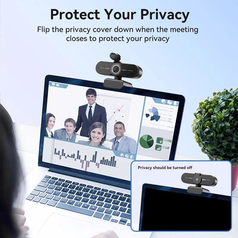 4K USB Webcam with Autofocus, Dual Microphones & Privacy Cover