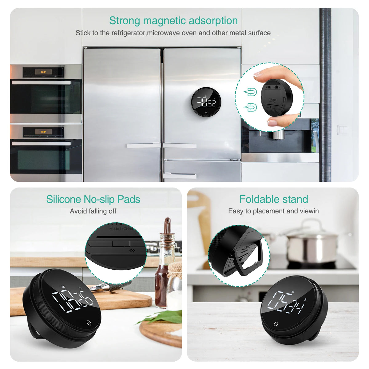 Rotary Digital Timer with Magnetic Back