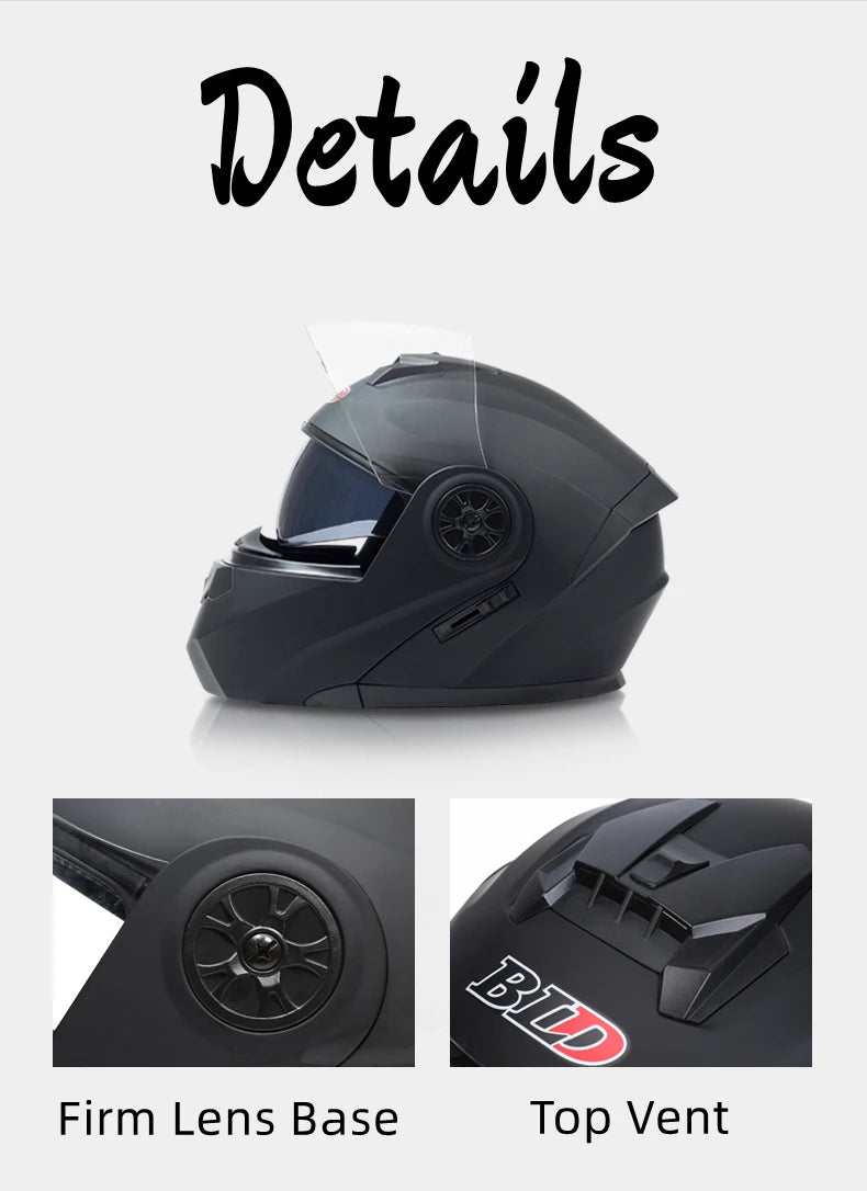 Binoclu/Bizant dual pentru bărbați/femei, cască de Moto, motocros, modular, Flip Up, personalizată, Cască integrală