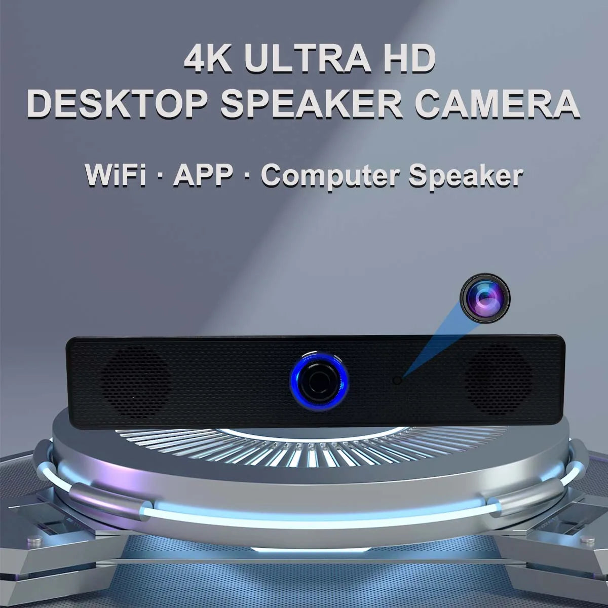 4K WiFi Bluetooth luidsprekercamera met bewegingsdetectie en app-bediening