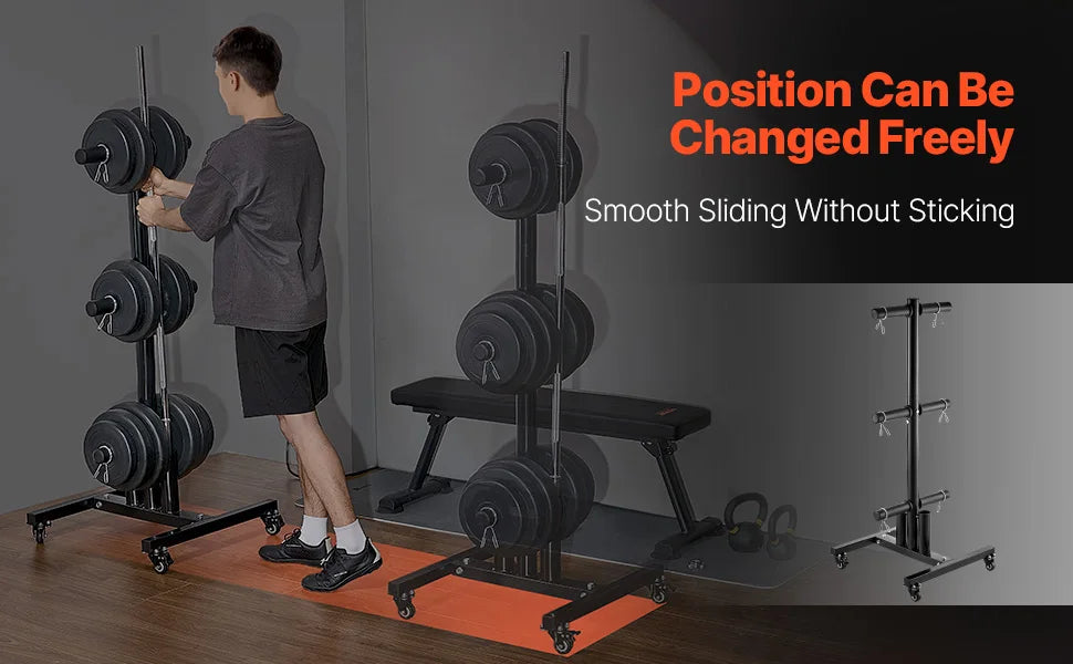 Stojan na závaží s kolečky, nosnost 1000 lb, úložný prostor pro domácí posilovnu