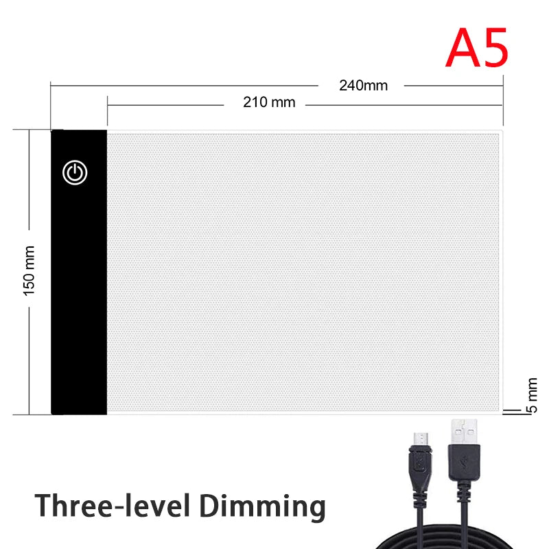 Piastra da tracing USB LED — Opzioni A3/A4/A5