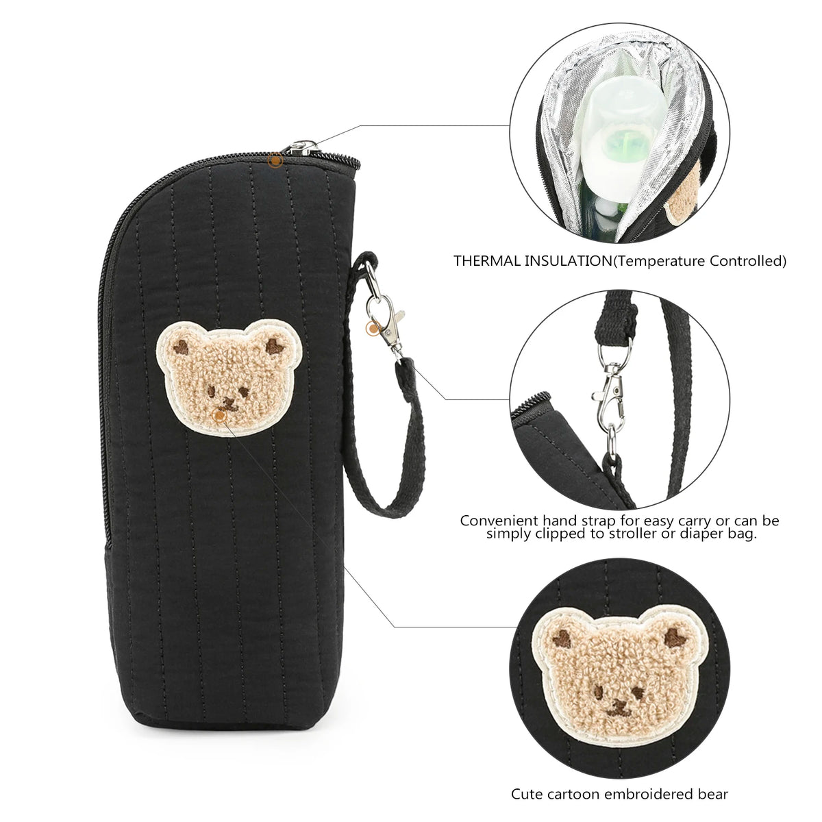 Insulated Bottle Carry Bag with Zip Closure