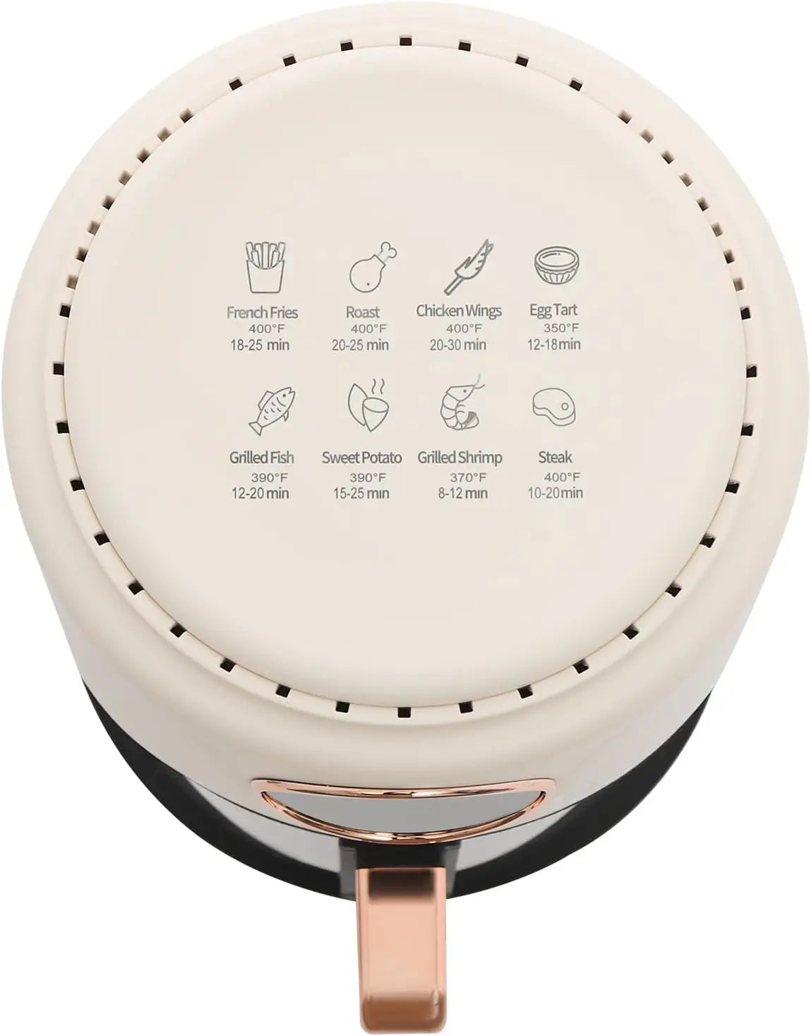 3.81Qt Portable Glass Air Fryer with Digital Display, 8 Preset Modes, White