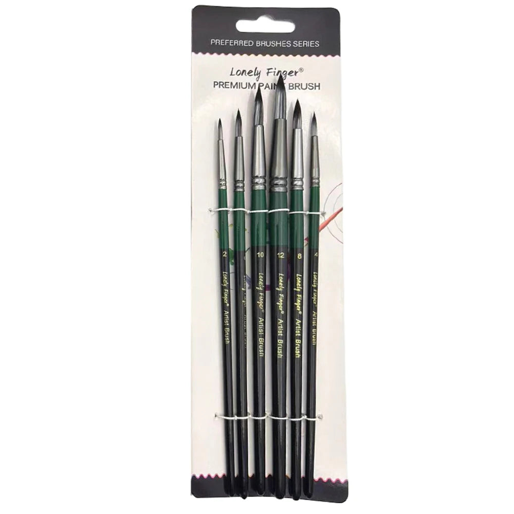 6-Piece Artist Paint Brushes Set