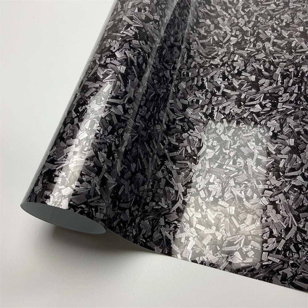 Vinil Autocolante de Fibra de Carbono Forjada a Laser Brilhante, Filme de Carbono Brilhante à Prova de Água para Decalque Automóvel