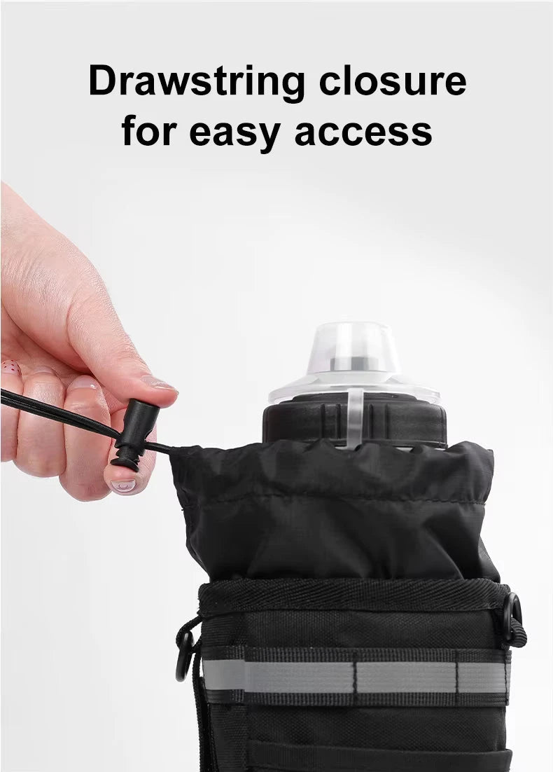 Bicycle bottle holder bag, actual mounting and fittings
