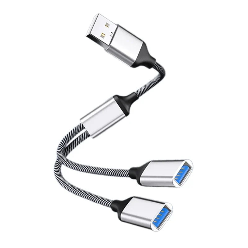 USB-A–kaksi USB-A-liitintä -jakokaapeli, 28 cm