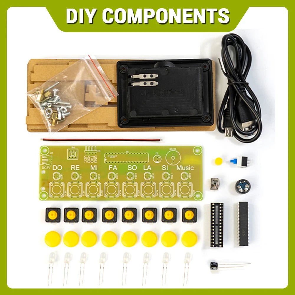 DIY Eight-Key Electronic Piano Soldering Kit