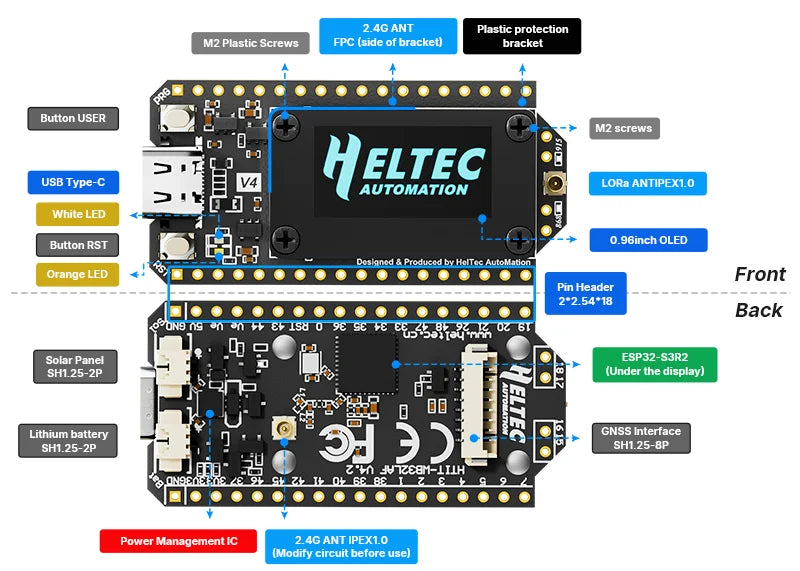 ESP32-S3 LoRa WiFi Mesh Development Board