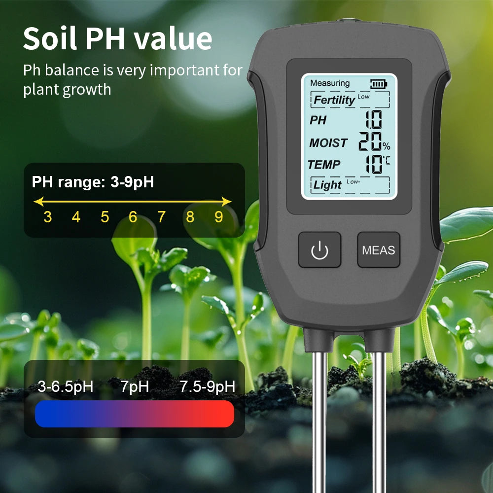 Digital Soil Tester - Three or Five Functions