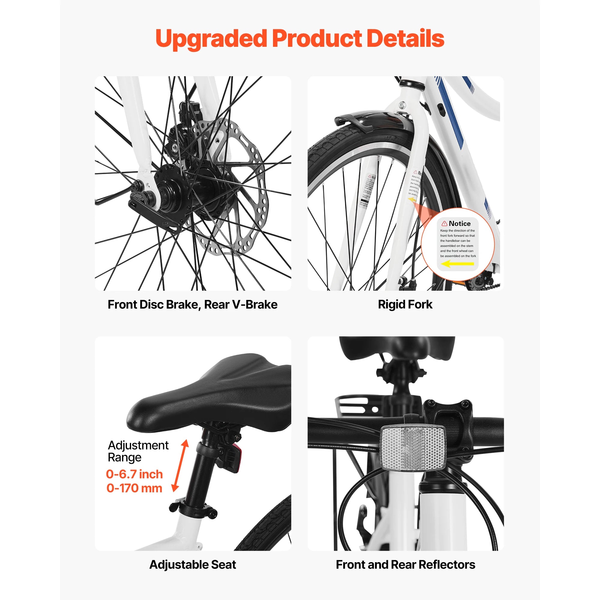 Lichtgewicht aluminium hybride fiets 700C lage instap stadsfiets