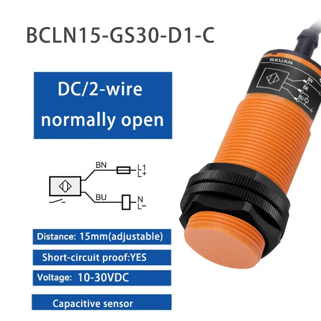 Sensor capacitivo de proximidad ajustable M30